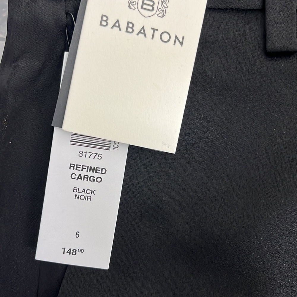 NWT Aritzia color black Refined Satin Cargo Pant - Picture 2 of 7